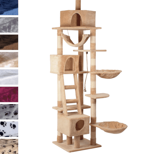 Leopet® KBD010 2beige Cat Tree Scratching Post Kitten Climbing Excercise Activity Centre Sisal Height ca. 230cm