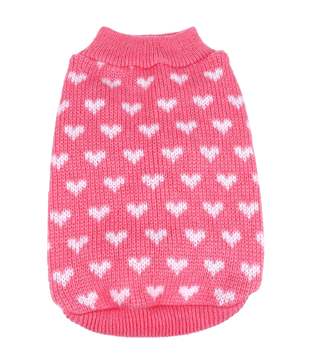 Silvercell Pets Puppy Dogs Clothes Jacket Little Heart Knit Sweater Coat Pink XL